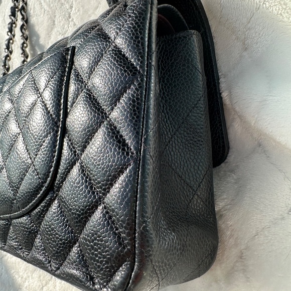 CHANEL Caviar Quilted Double Flap Medium Black Shoulder Bag - Picture 8 of 16